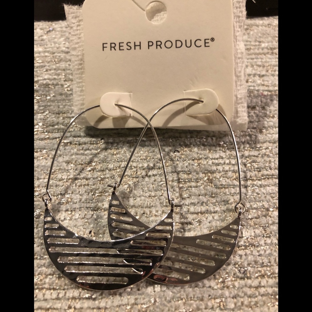 NWT silver crescent earrings